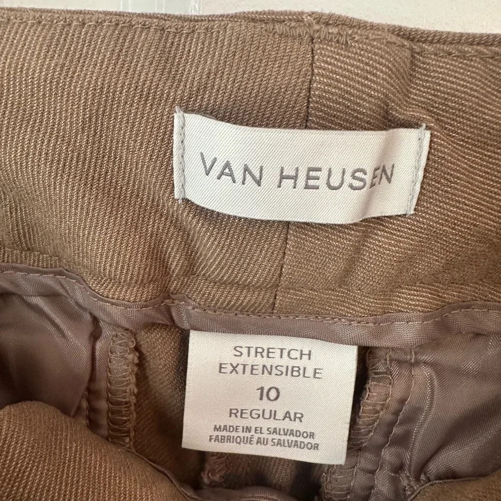 Van Heusen Khaki Stretch Ankle Skinny Cropped Pants - Picture 8 of 11